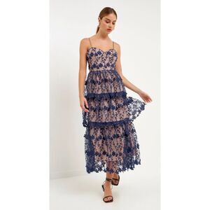 Endless Rose Crochet Layered Midi Dress